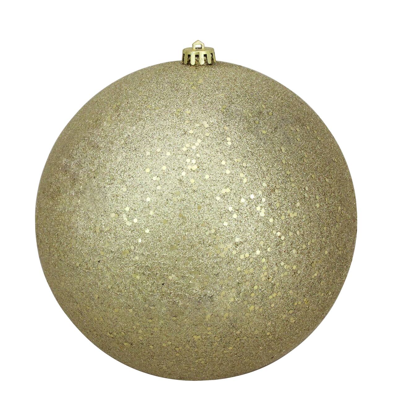 10" Gold Holographic Glitter Shatterproof Christmas Ball Ornament